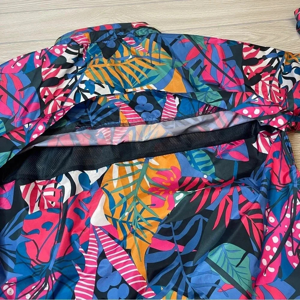 Lauren James Tropical Leaf Wind Breaker Rain Light Hooded Jacket Women’s Size M - Picture 8 of 14